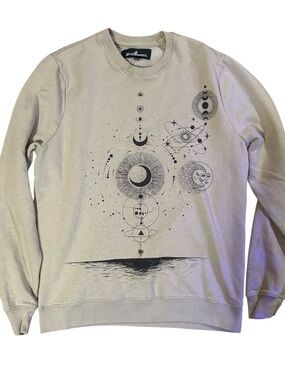 AllSaints Sage Celestial Graphic Crewneck Sweatshirt